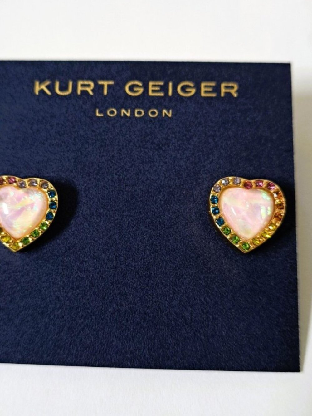 Kurt Geiger London Opal Heart Stud Earrings Opal, Multi-Colored (See Disc.)